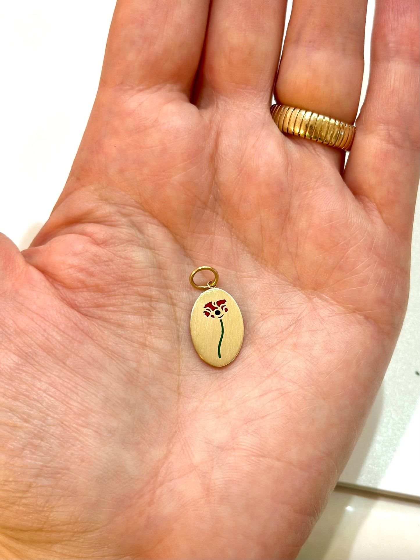 Shakika Charm | Red Poppy Flower Charm