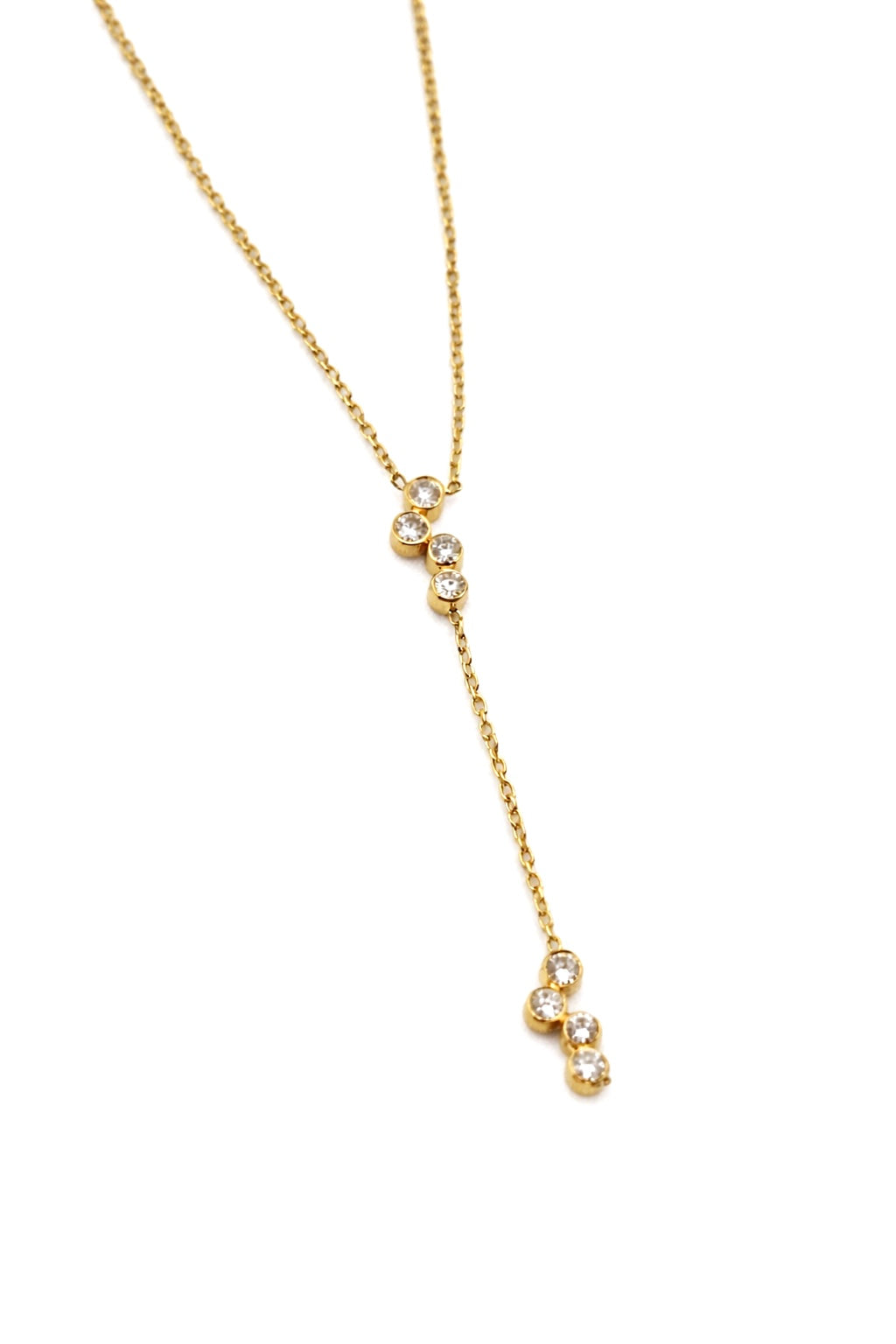18K Y Necklace | Dainty Lab Diamond necklace