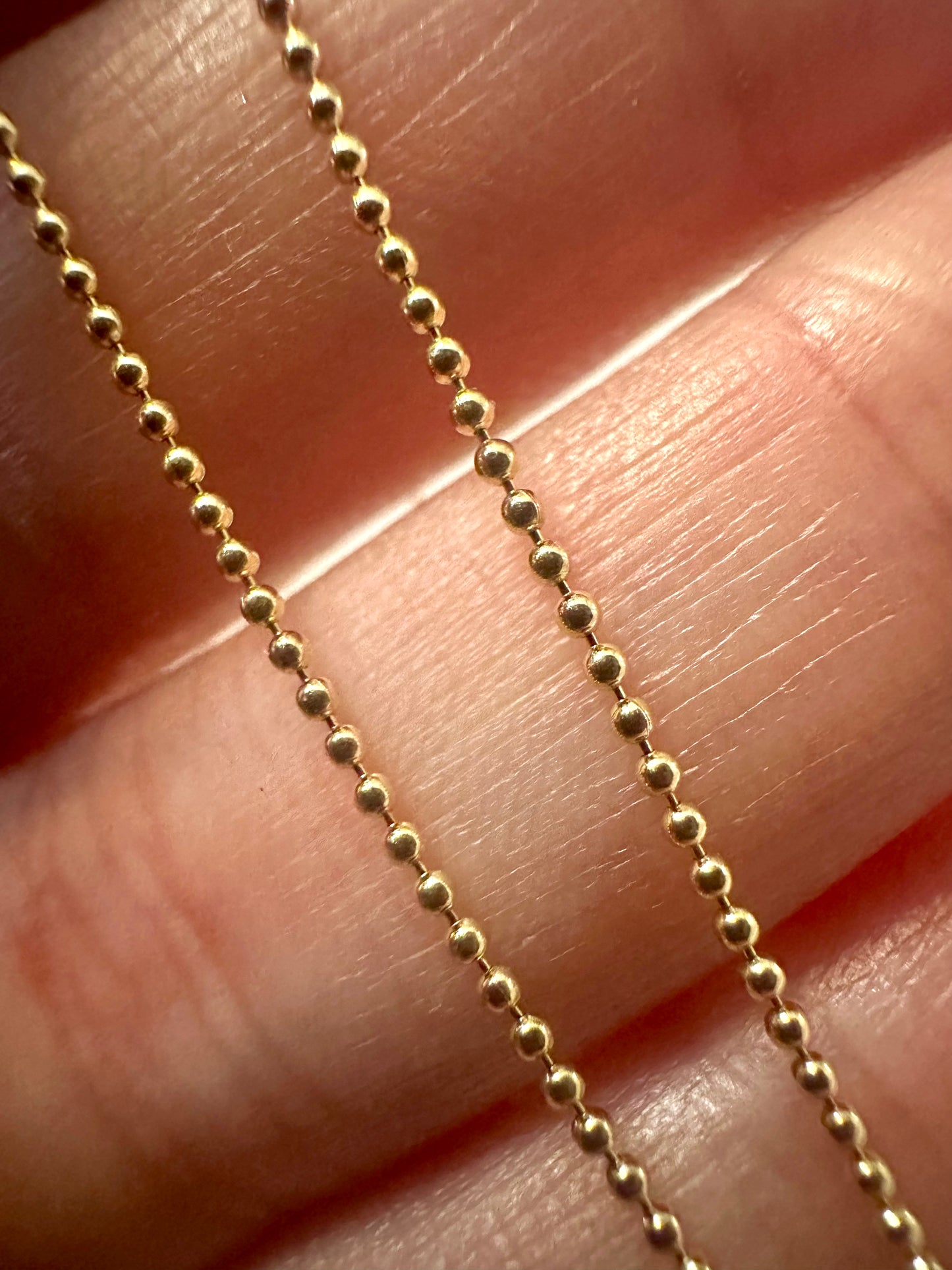 18K Bead Chain | 17"| 1mm