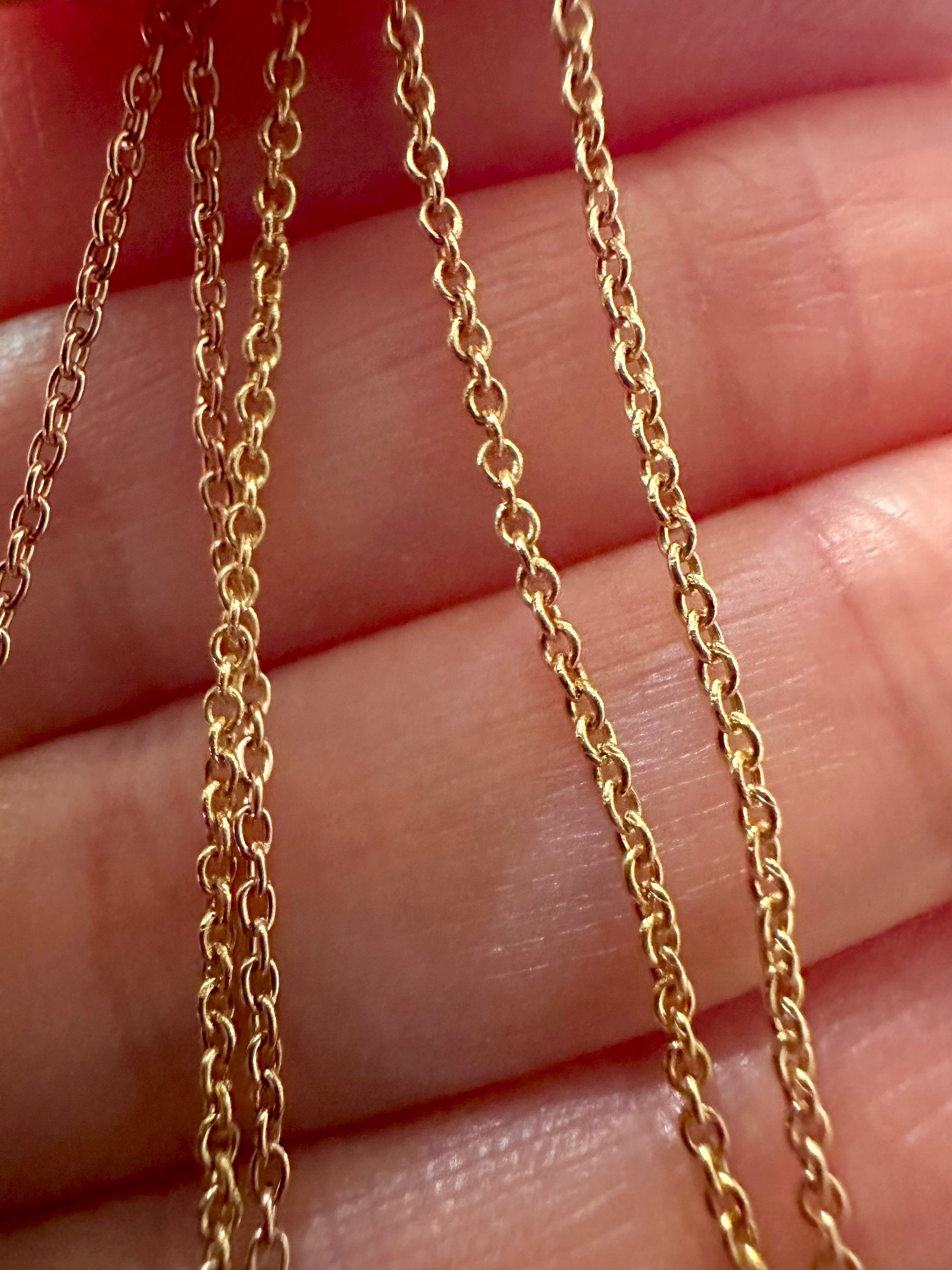 18K solid gold cable chain 1.2-1.3 mm width