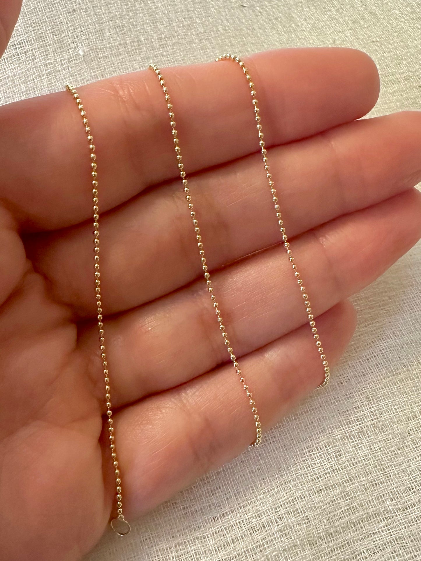 18K Bead Chain | 17"| 1mm
