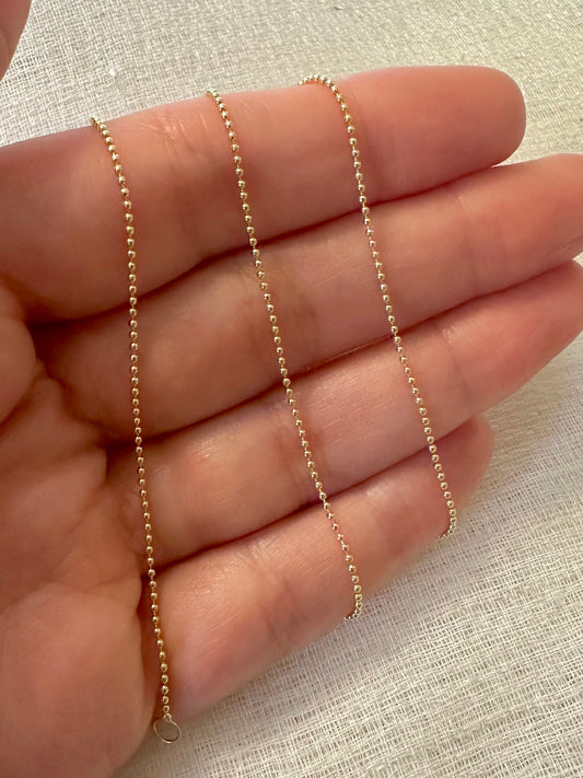 18K Bead Chain | 17"| 1mm