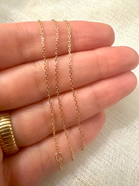 18k Gold Cable Chain 0.90-1 mm thickness
