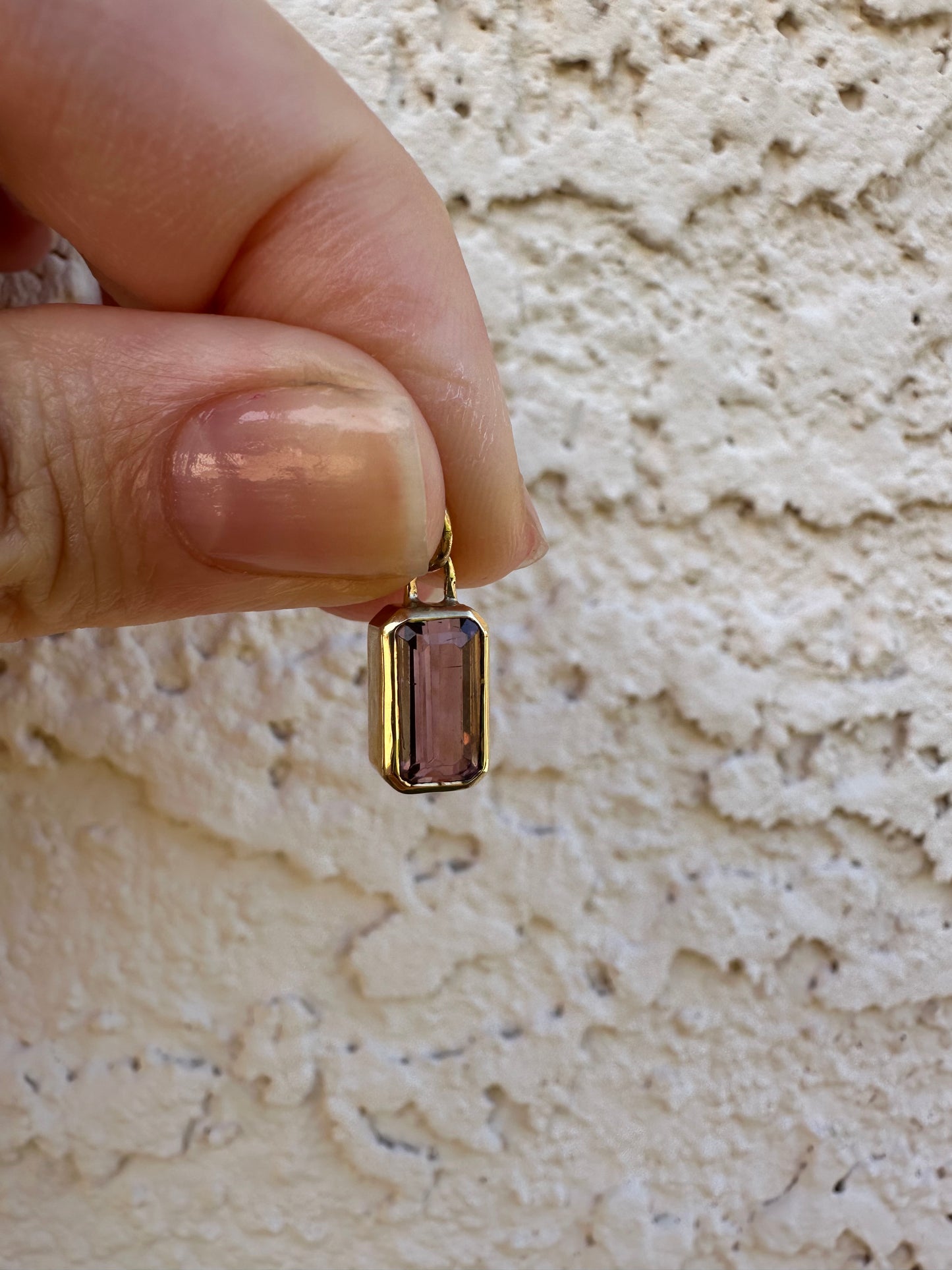 18K Gold ink Tourmaline 2ct charm | Ella Creations jewelry
