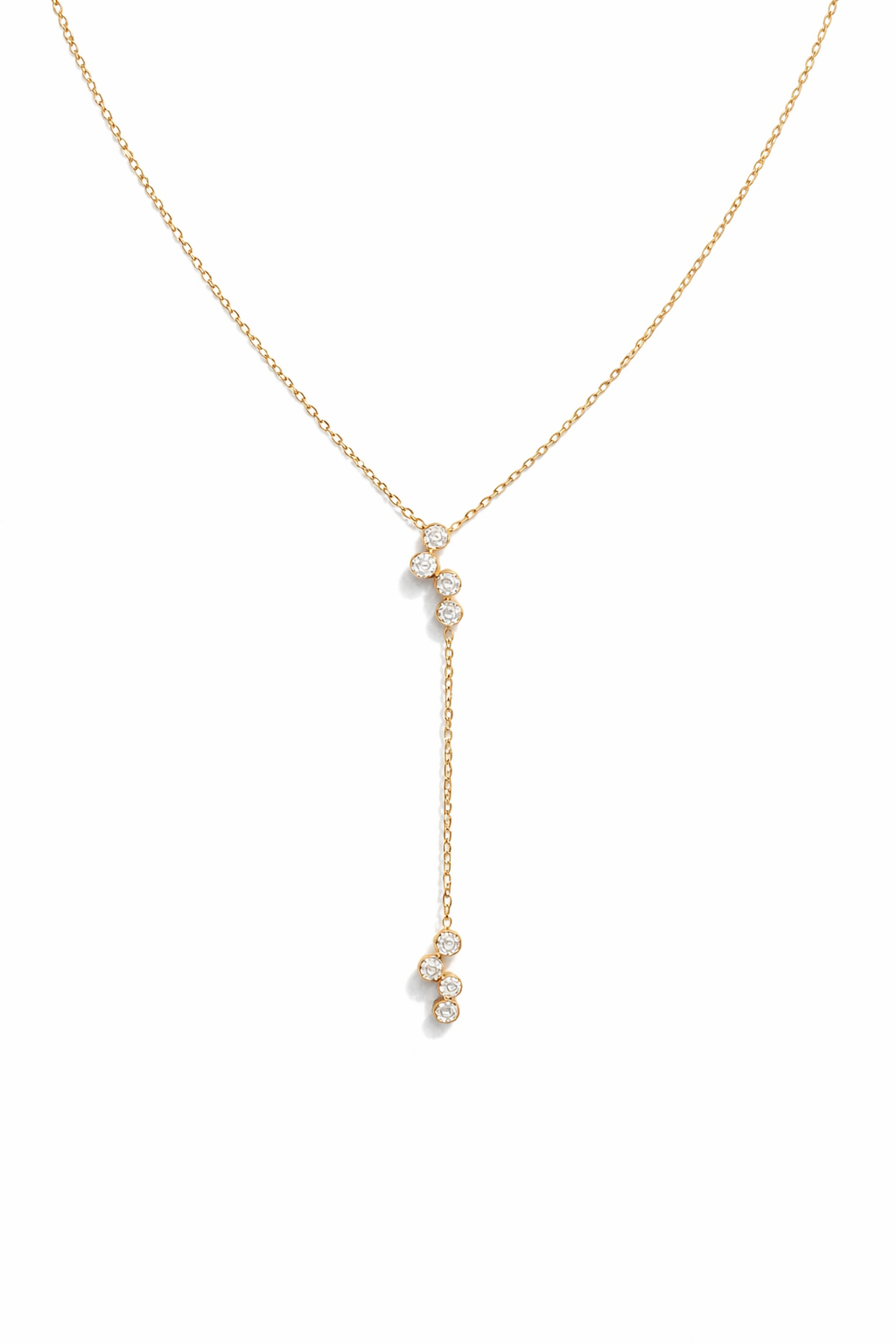 18K Y Necklace | Dainty Lab Diamond necklace