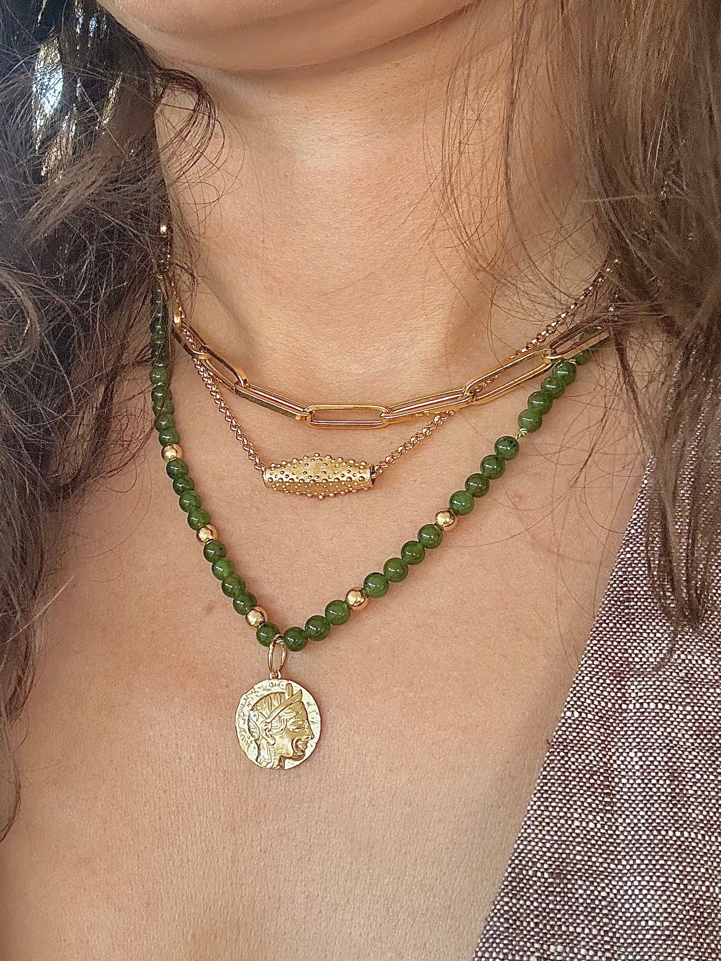 Goddess Athena and Owl Coin Pendant