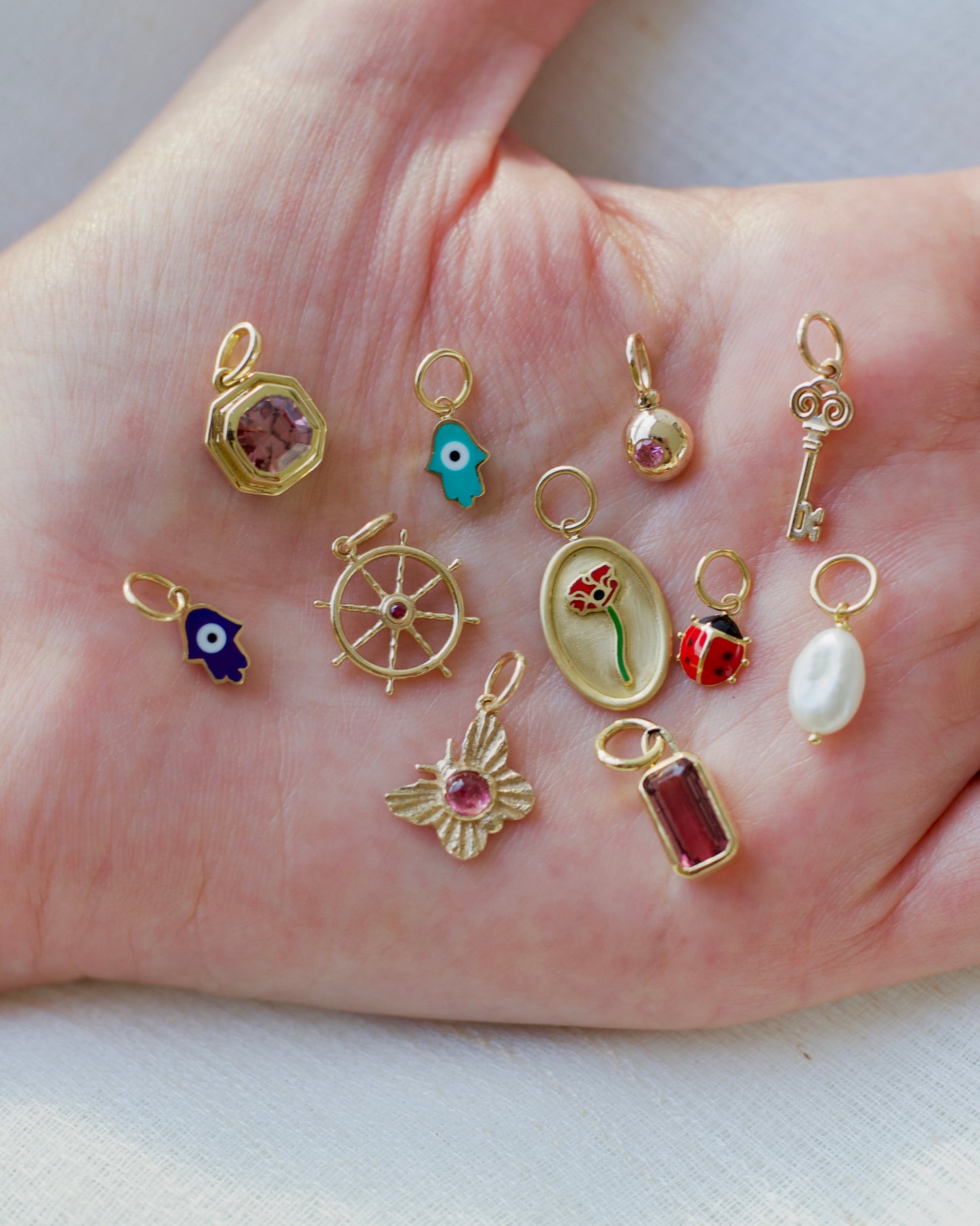 18k Pink Tourmaline Charm