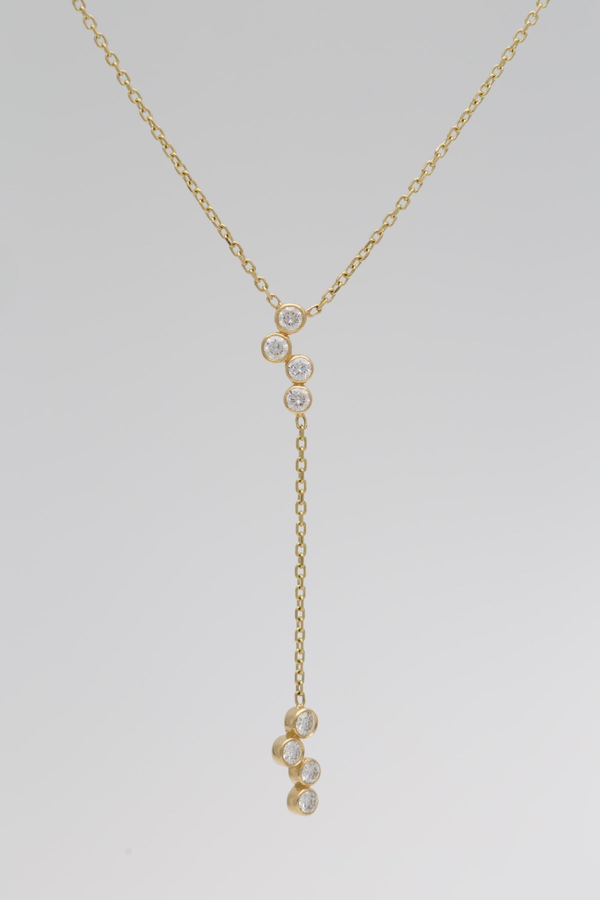 18K Y Necklace | Dainty Lab Diamond necklace