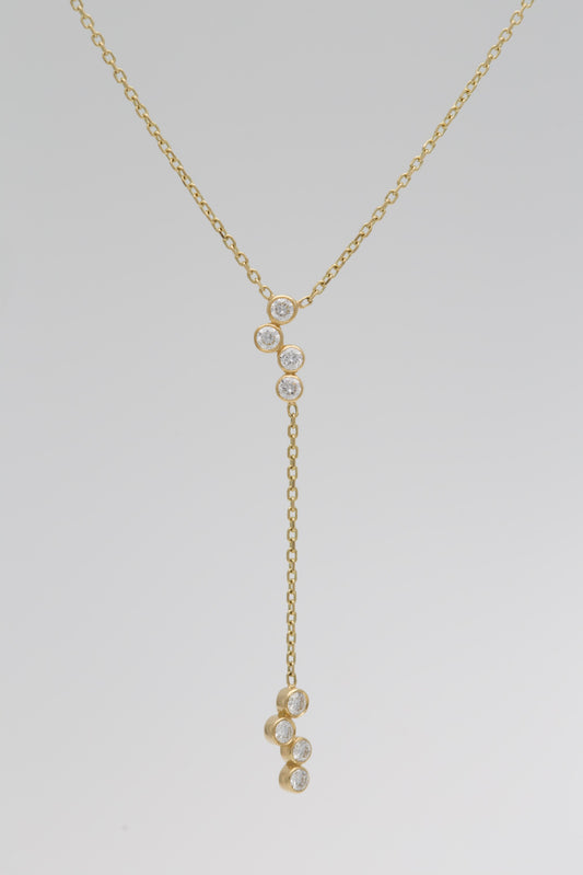 18K Y Necklace | Dainty Lab Diamond necklace