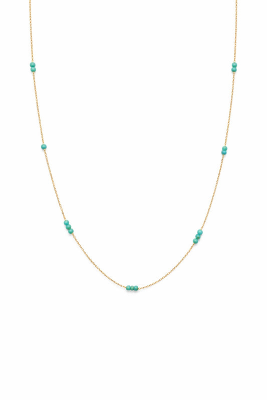 18K Long turquoise Necklace