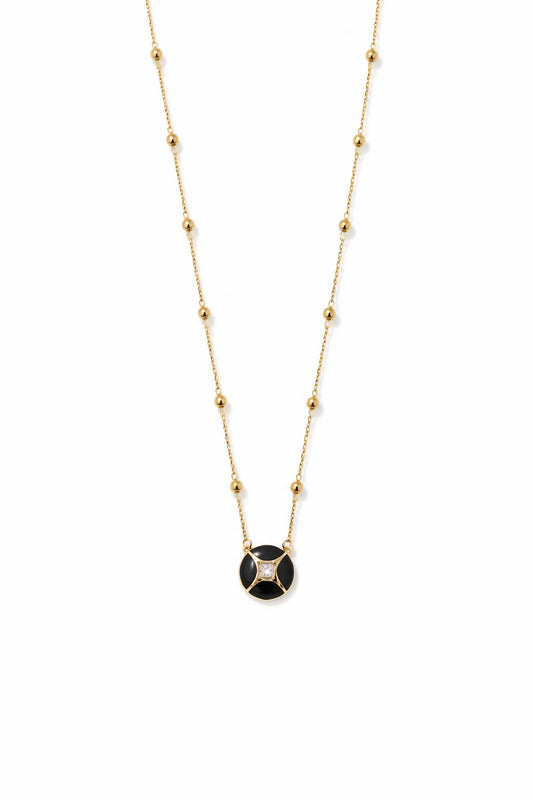 Aella Necklace | 18K Diamond and enamel Necklace