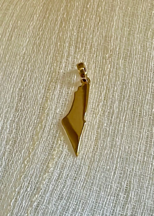 Palestine Outline Pendant | Gold Map Pendant