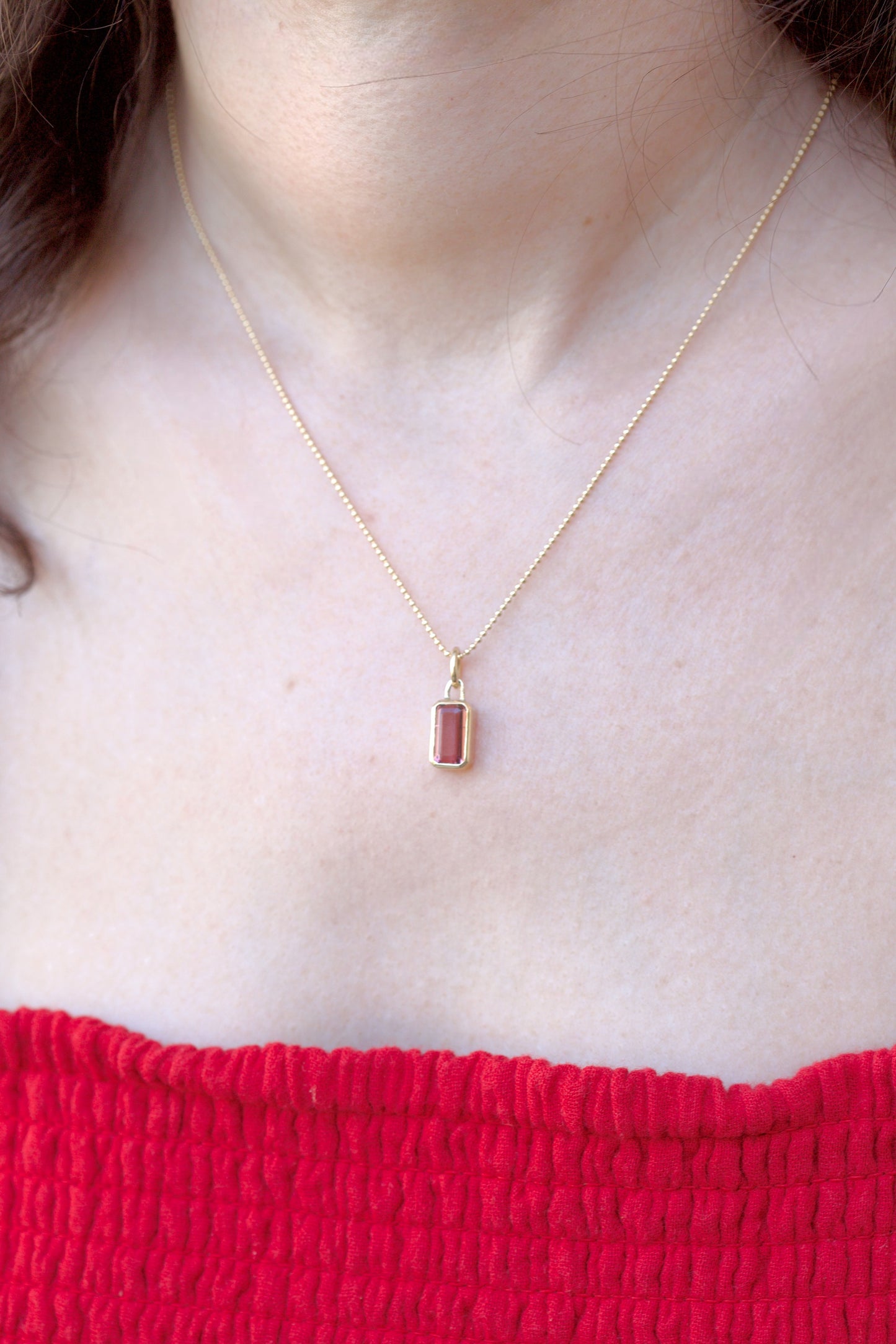 18K Gold ink Tourmaline 2ct charm | Ella Creations jewelry