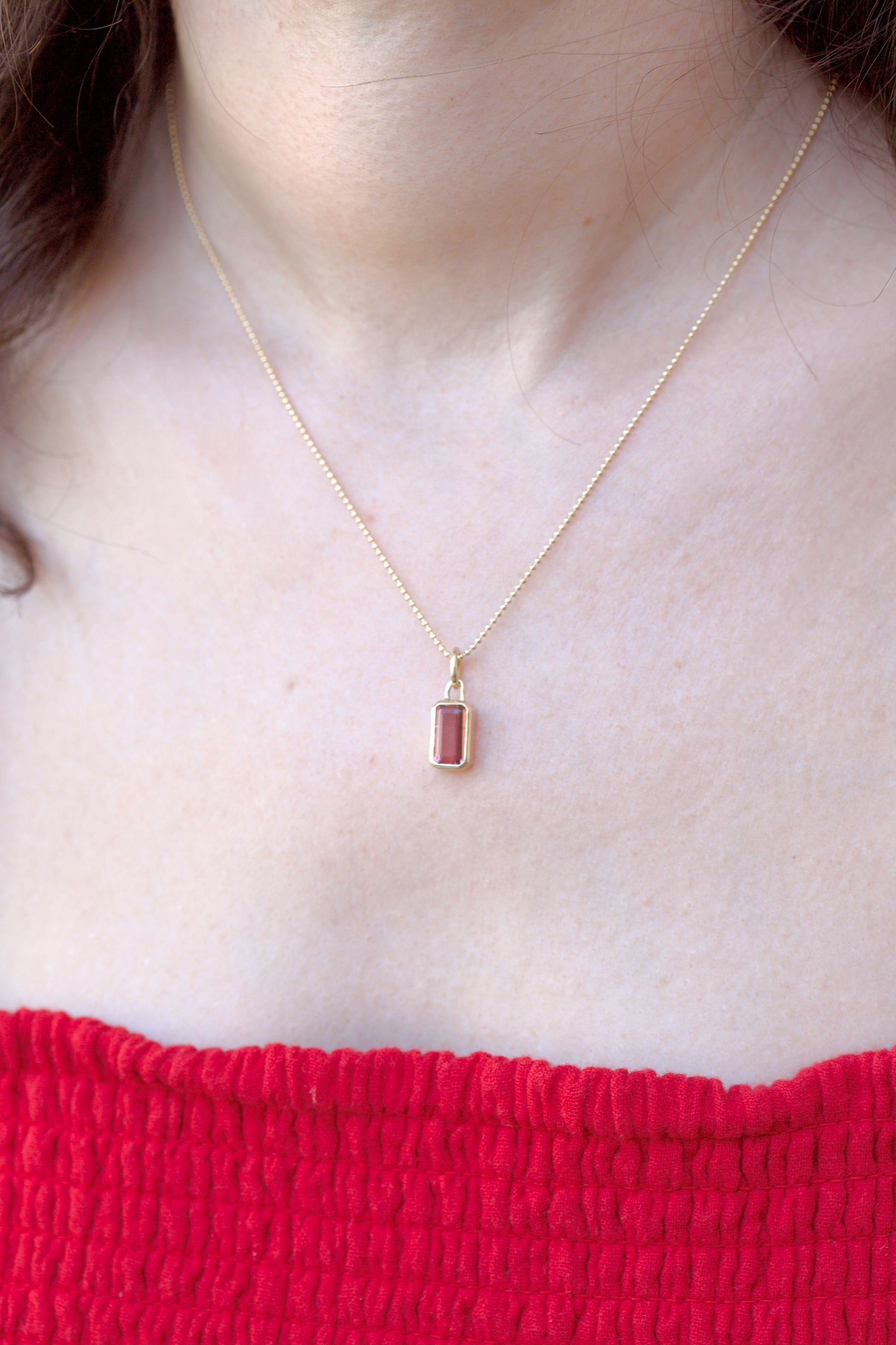 18K Gold ink Tourmaline 2ct charm | Ella Creations jewelry