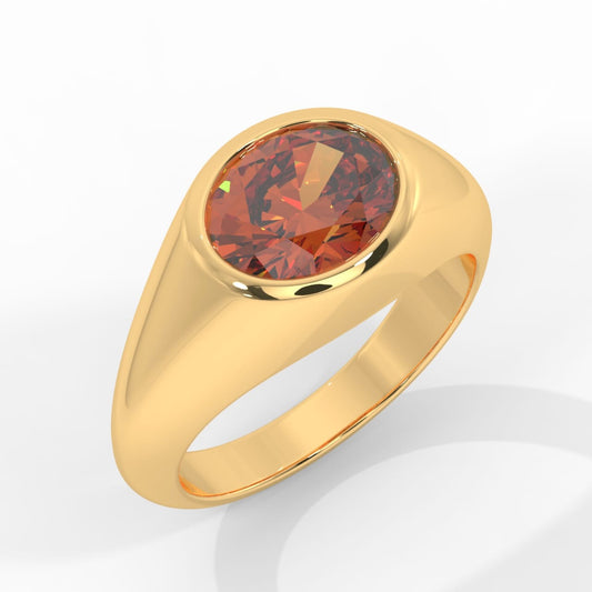 custom signet ring handcrafted in luxurious 18K solid gold and tailored to your size, select your favorite gold hue, and gemstone, this is a completely customizable ring designed and manufactured according to your request | Ella Creations Jewelry 