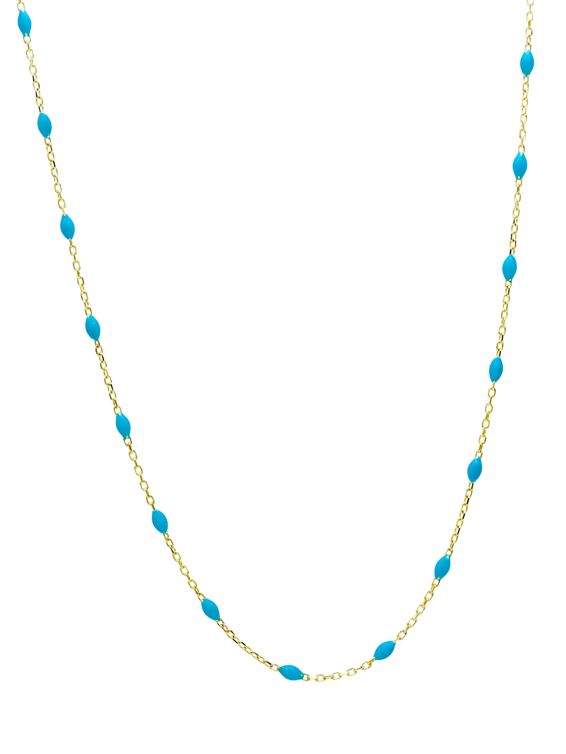 18k Enamel Bead Station necklace with adjustable chain length, customizable bead finish | Ella Creations Jewelry 