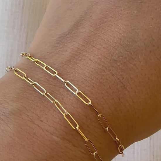 18K gold paperclip bracelet