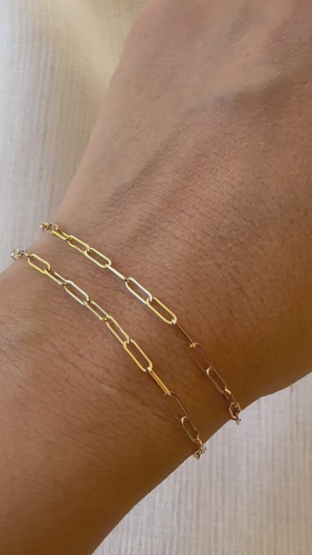 18K gold paperclip bracelet