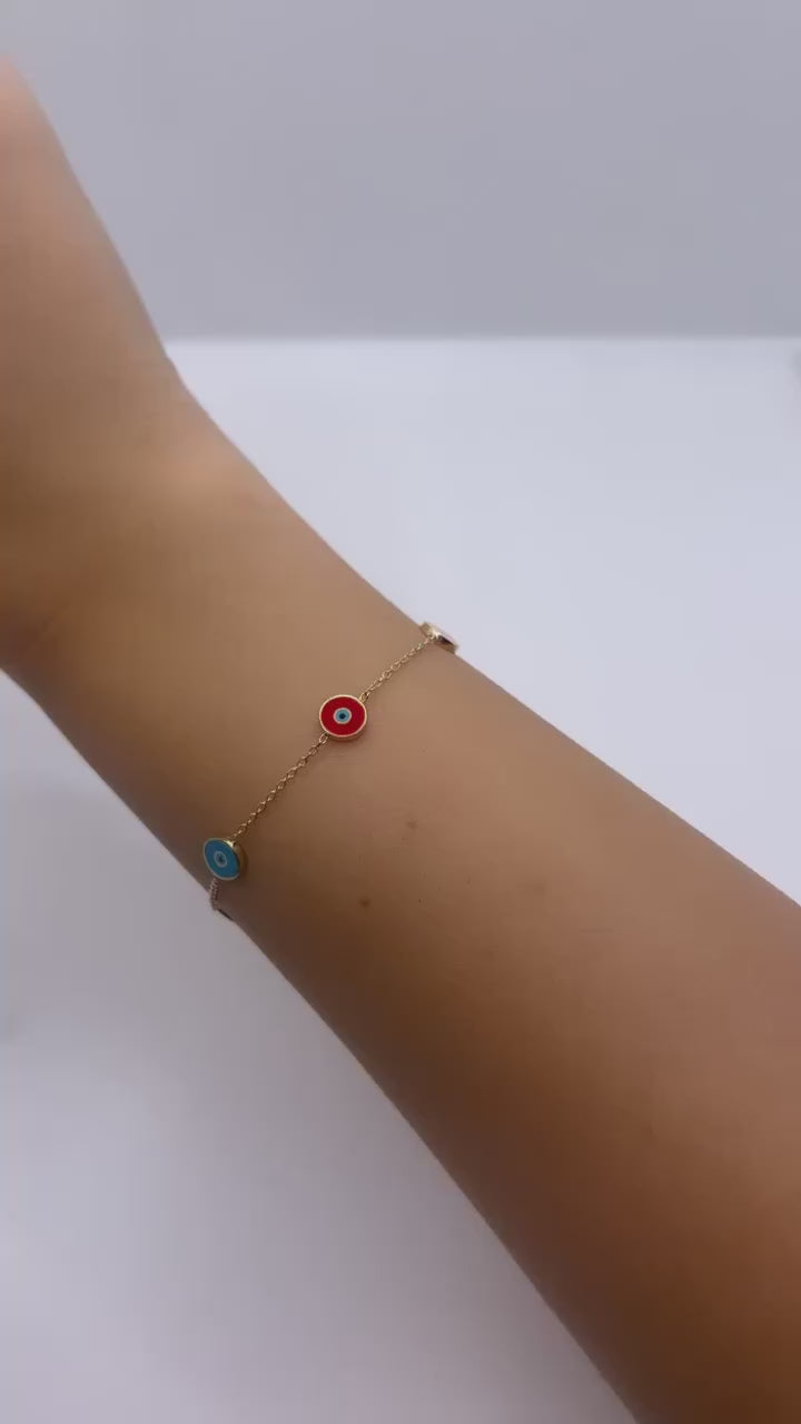 Evil eye protection bracelet handcrafted in 18k solid gold