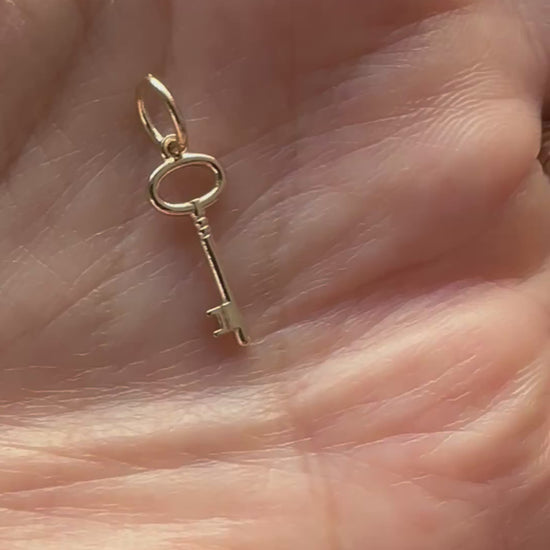 18k gold the key charm | Ella Creations Jewelry