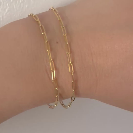18K paperclip bracelet with Spring Clasp | Ella Creations Jewelry