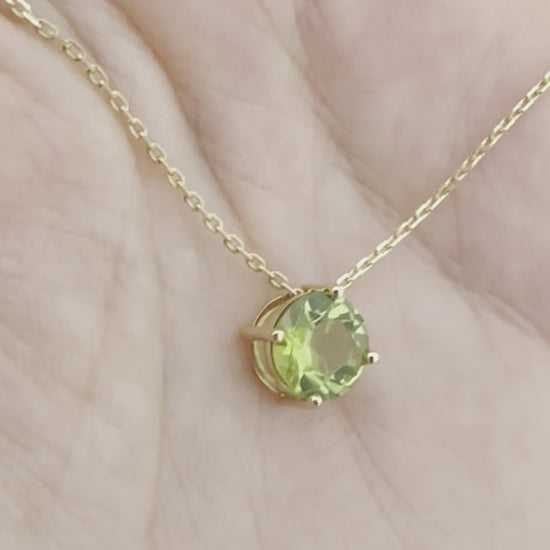 Peridot Necklace handcrafted in 18 karat gold | Ella Creations jewelry