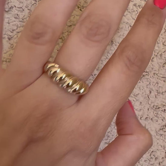  Solid Gold Croissant Ring, available in 14K or 18k solid gold | Ella Creations Jewelry
